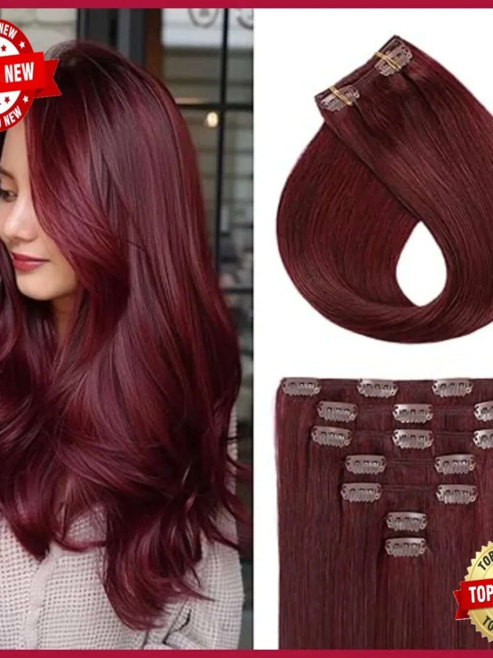 18 Inch Real Human Hair Clip In Extensions 7pcs Double Weft Thick